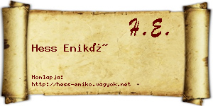 Hess Enikő névjegykártya